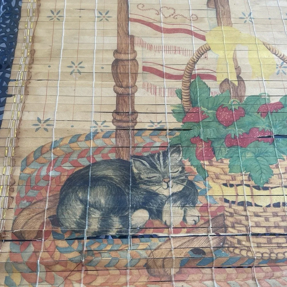 Vintage 1987 Reversible Bamboo Calendar 33.5